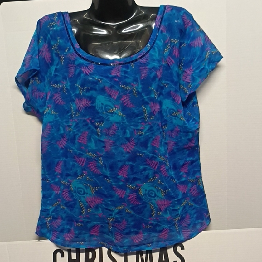 Blue and Purple Women's Top